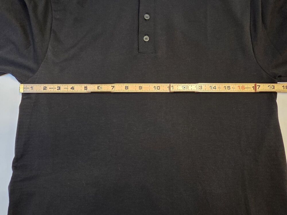 Rhone Polo Shirt Mens Medium Black Performance Stretch Short Sleeve Golf - Picture 7 of 8